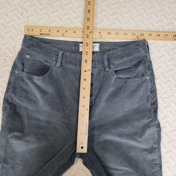 Free people Corduroy Jeans Womens 28 Morning Waves Blue Exposed Button Fly Ankle - Picture 7 of 11
